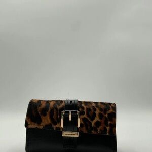Michael Kors Leopard and Black Clutch